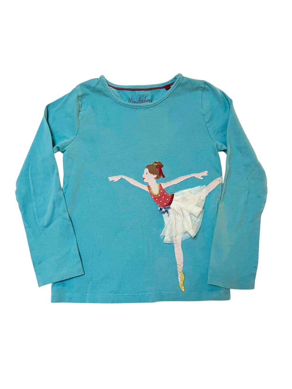 Mini Boden Ballerina Tutu Appliqué Shirt Size 7/8